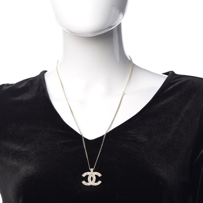 Chanel Crystal Pearl Resin CC Necklace Pink Gold 2 of 6