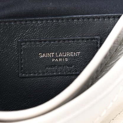 Saint Laurent Crinkled Calfskin Matelasse Monogram Baby Niki Chain Satchel Crema Soft 6 of 8