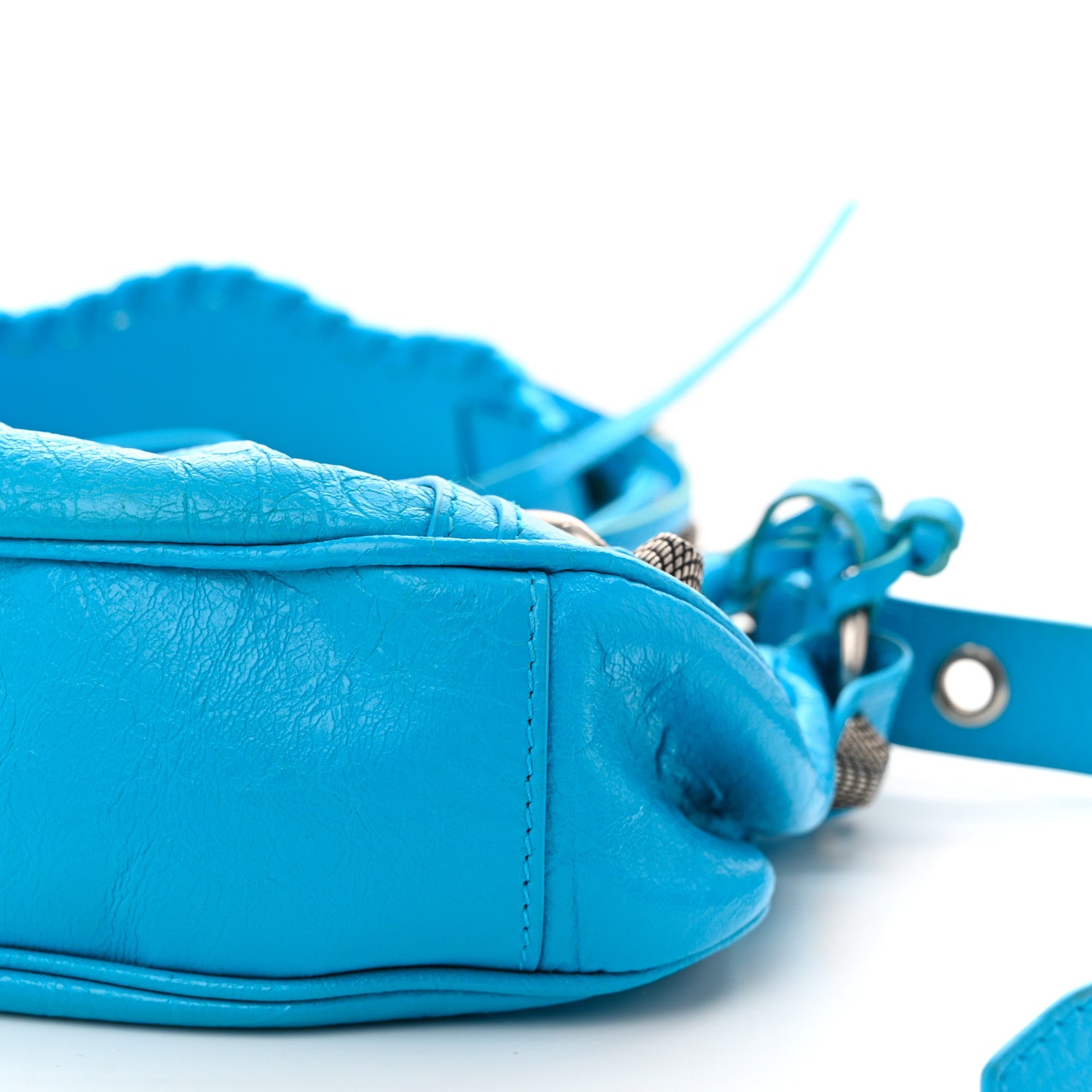 Balenciaga Agneau Arena Le Cagole Shoulder Bag XS Cyan 1715847