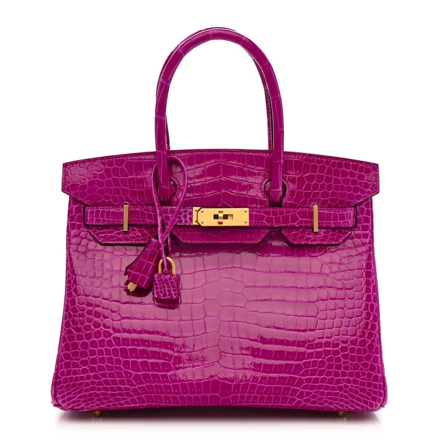 Shiny Porosus Crocodile Horseshoe Birkin 30 Rose Scheherazade