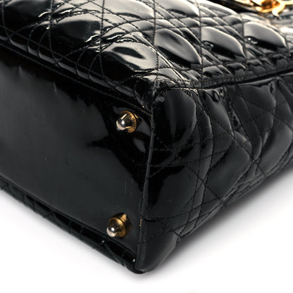 Christian Dior Patent Cannage Large Lady Dior Black 9 of 12