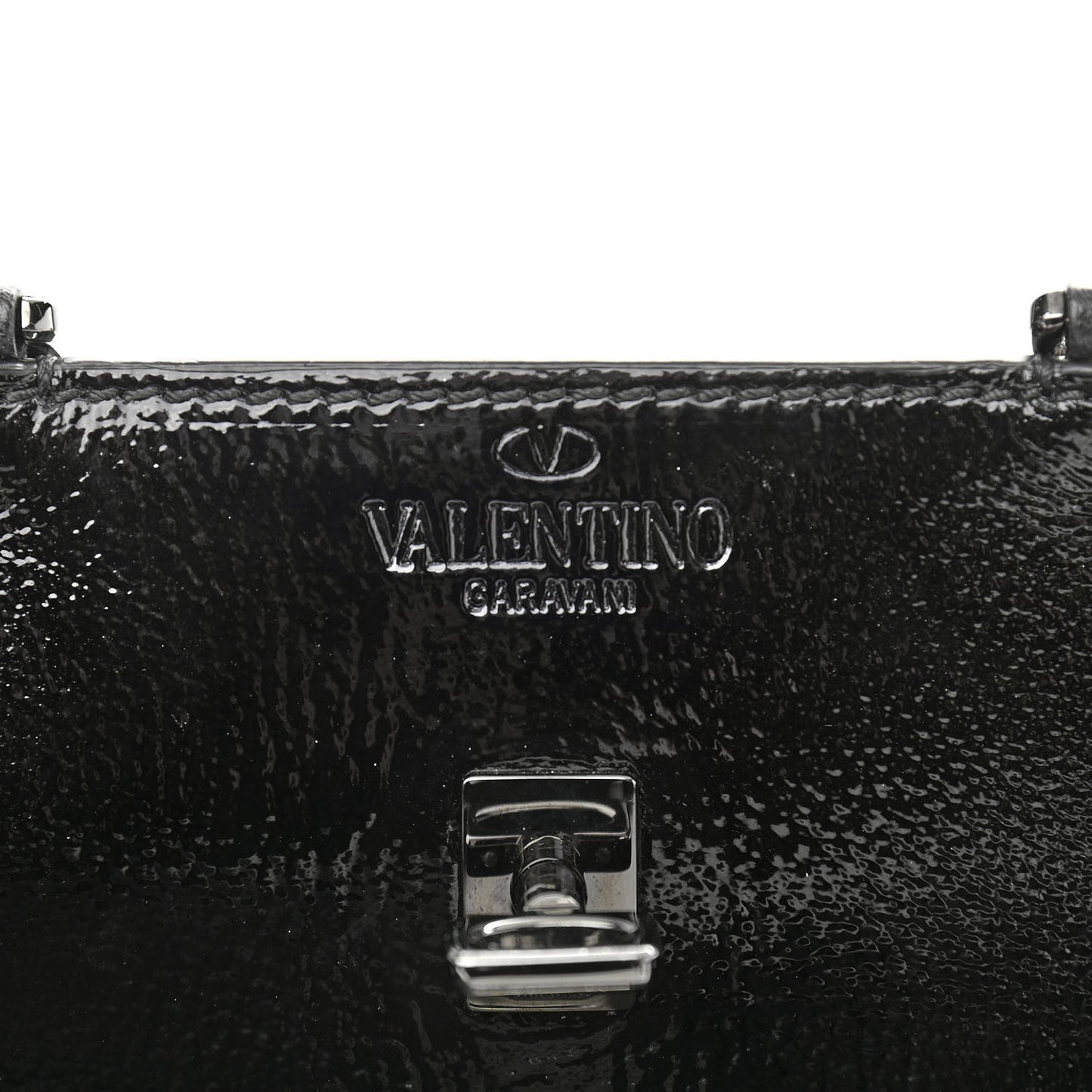 Patent Pebbled Calfskin Medium JoyLock Satchel Black