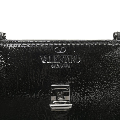 Valentino Garavani Patent Pebbled Calfskin Medium JoyLock Satchel Black 6 of 11