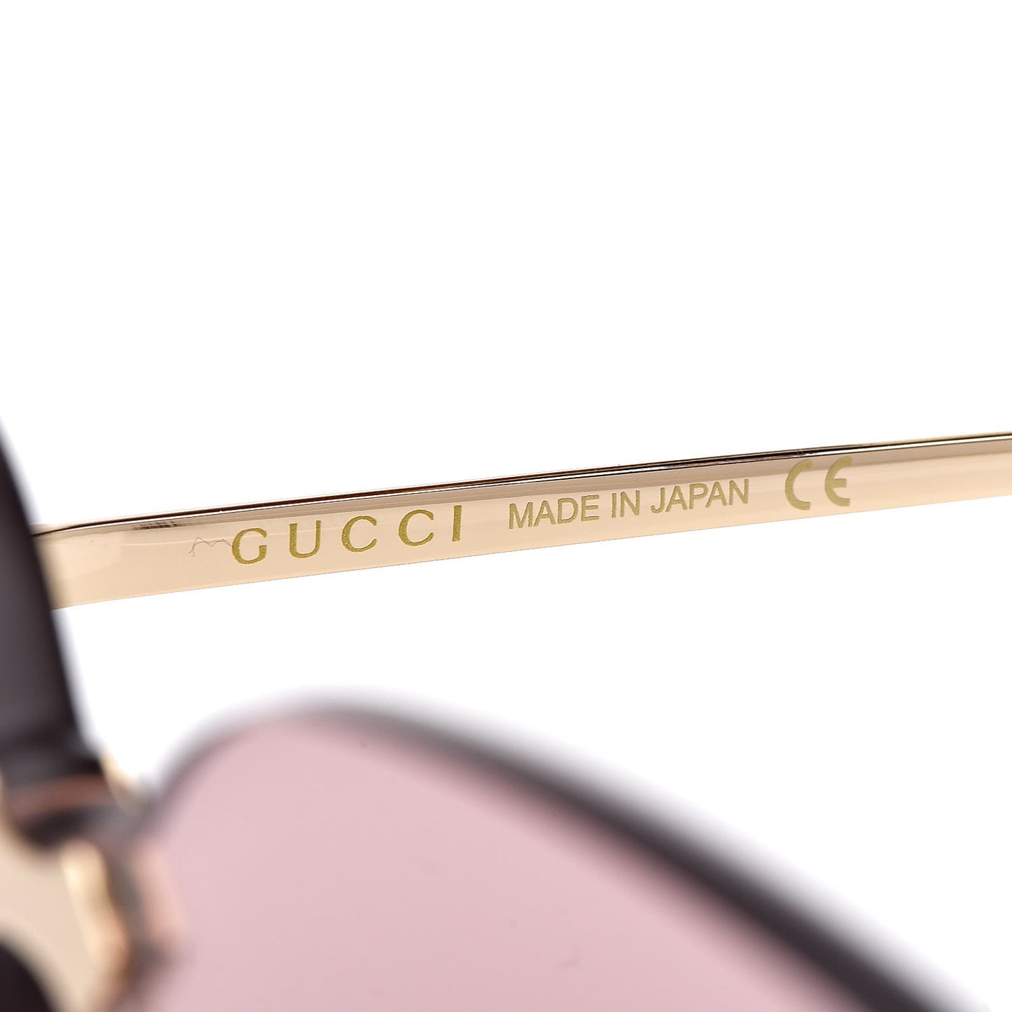 Rimless Sunglasses GG0355S Gold Flash Pink