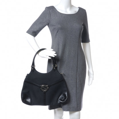 Gucci Canvas Reins Hobo Black 2 of 7