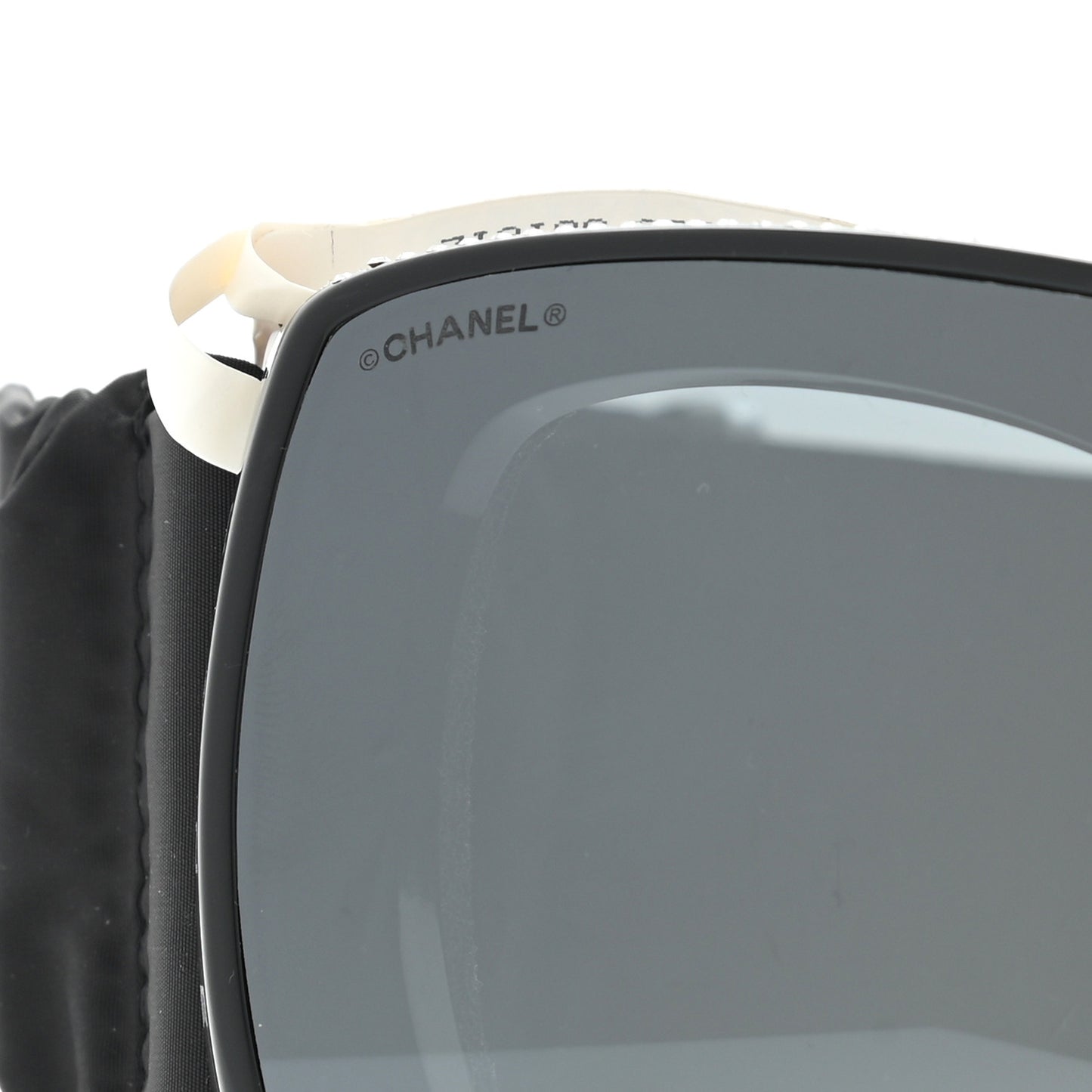 Crystal Acetate Technical Satin Shield Sunglasses Black