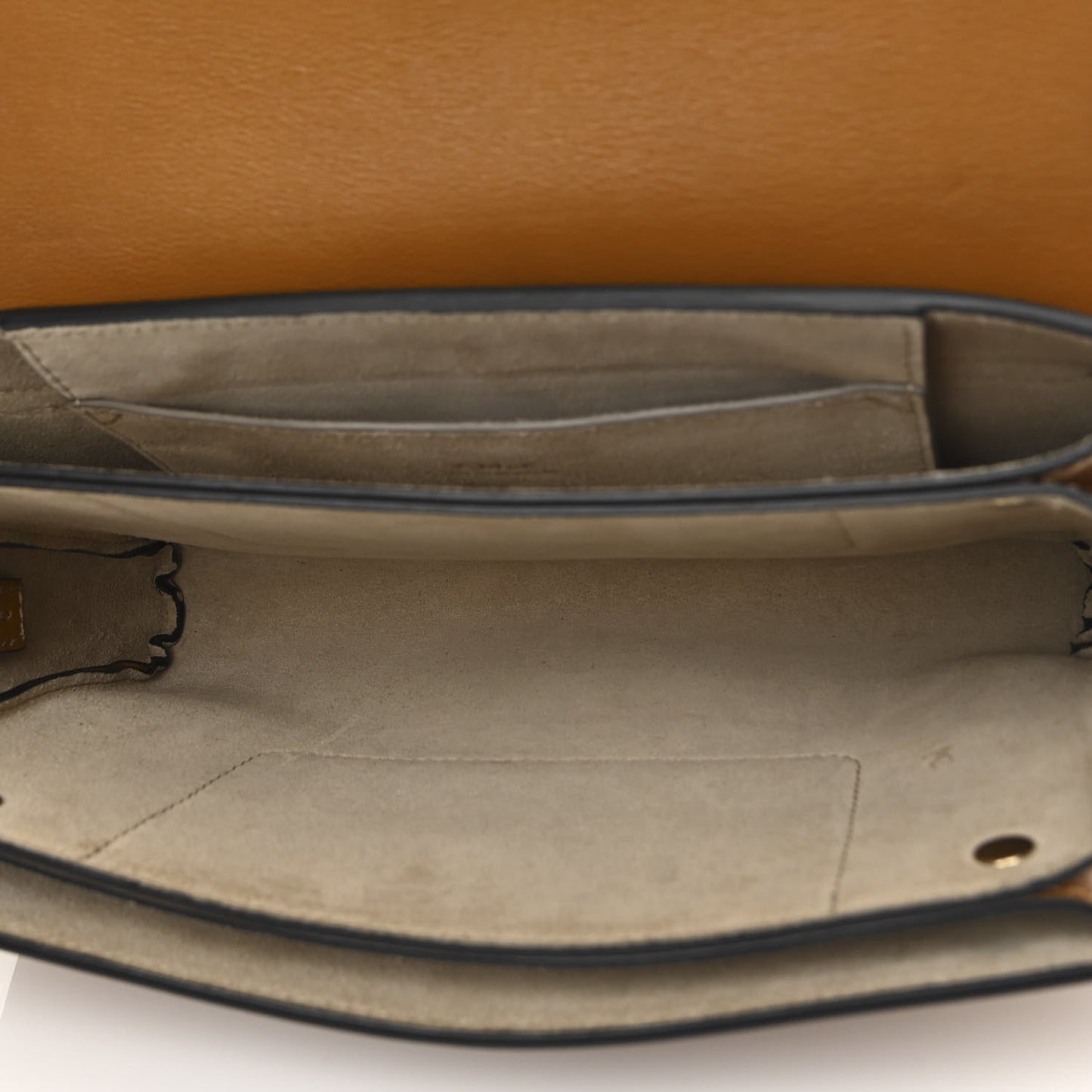 Suede Calfskin Small Faye Shoulder Bag Mustard Brown