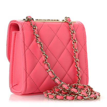 Chanel Lambskin Quilted Mini Trendy CC Chain Wallet Pink 3 of 14
