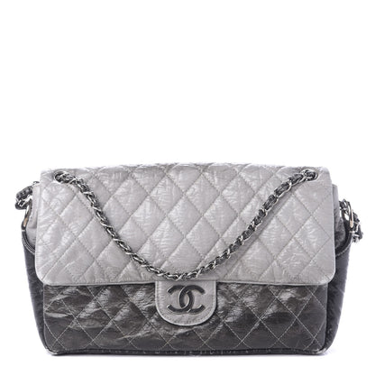 Chanel Vinyl Quilted Jumbo Melrose Degrade Flap Black 1 of 15