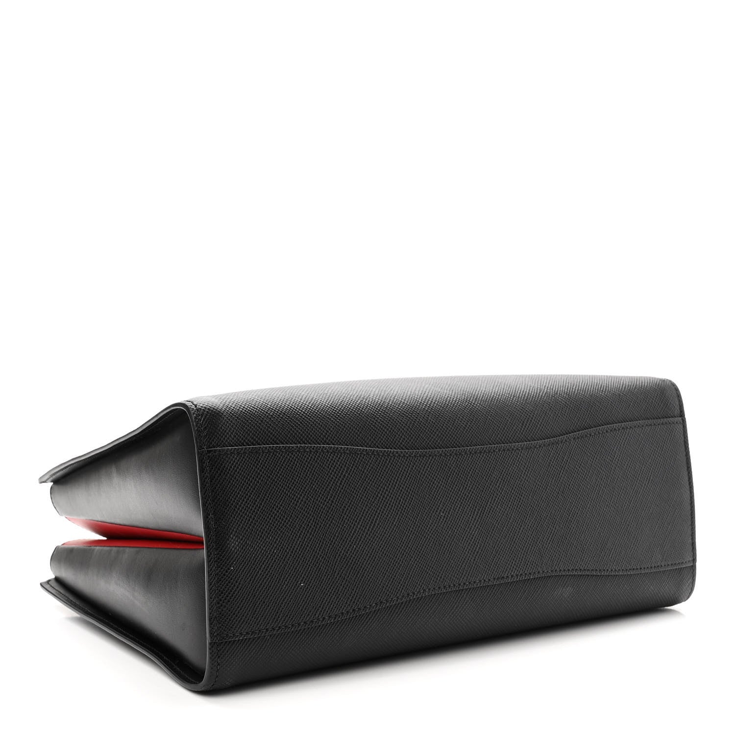 Prada Saffiano City Calfskin Large Bibliothèque Top Handle Black Fuoco 4 of 11