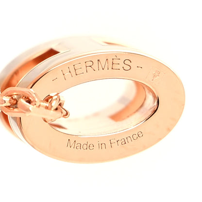 Hermes Lacquered Rose Gold Mini Pop H Pendant Necklace Marron Glace 5 of 5