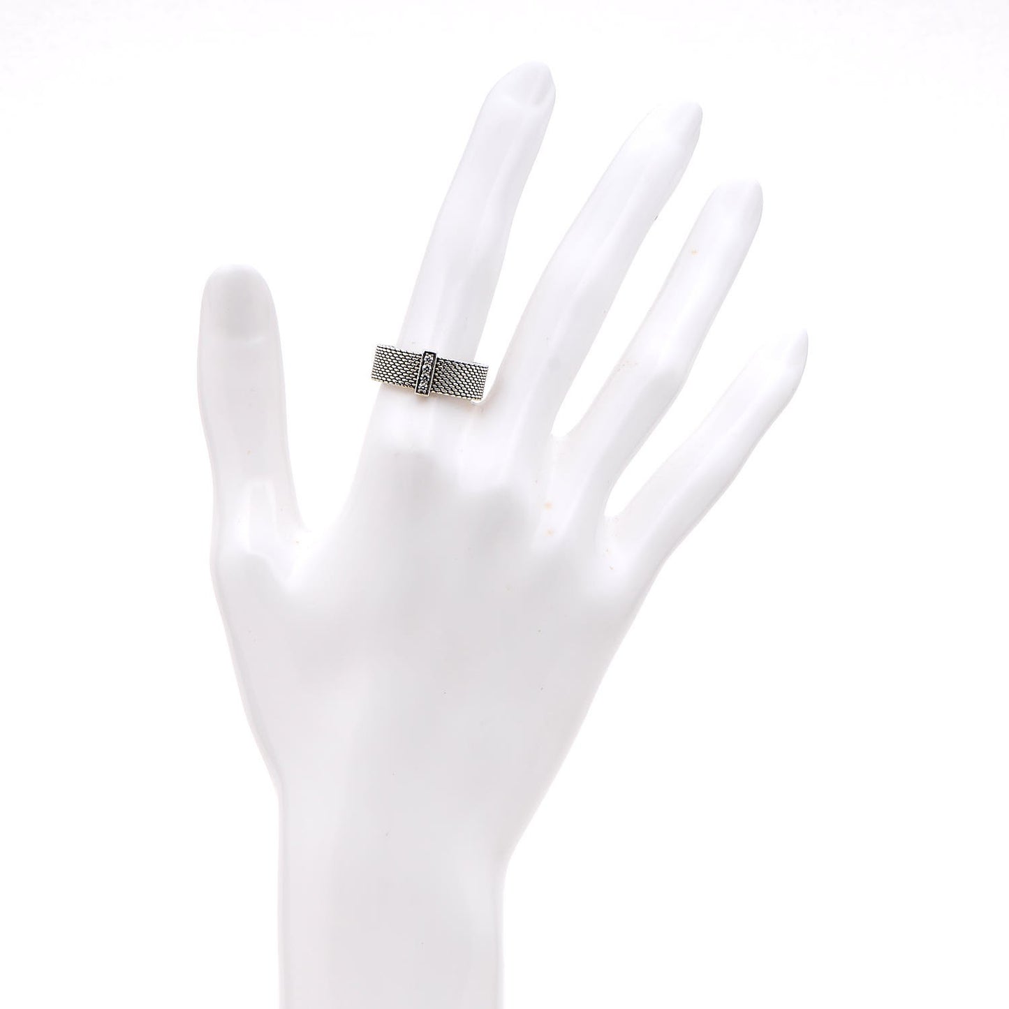 Sterling Silver Diamond Mesh Somerset Ring 57 8