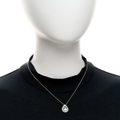 Tiffany Platinum Diamond Aquamarine Pear Shaped Soleste Pendant Necklace 2 of 5