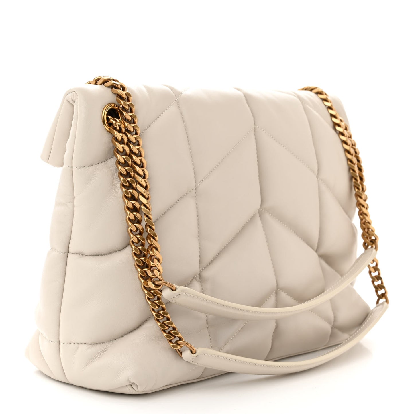 Lambskin Quilted Medium Loulou Puffer Monogram Chain Satchel