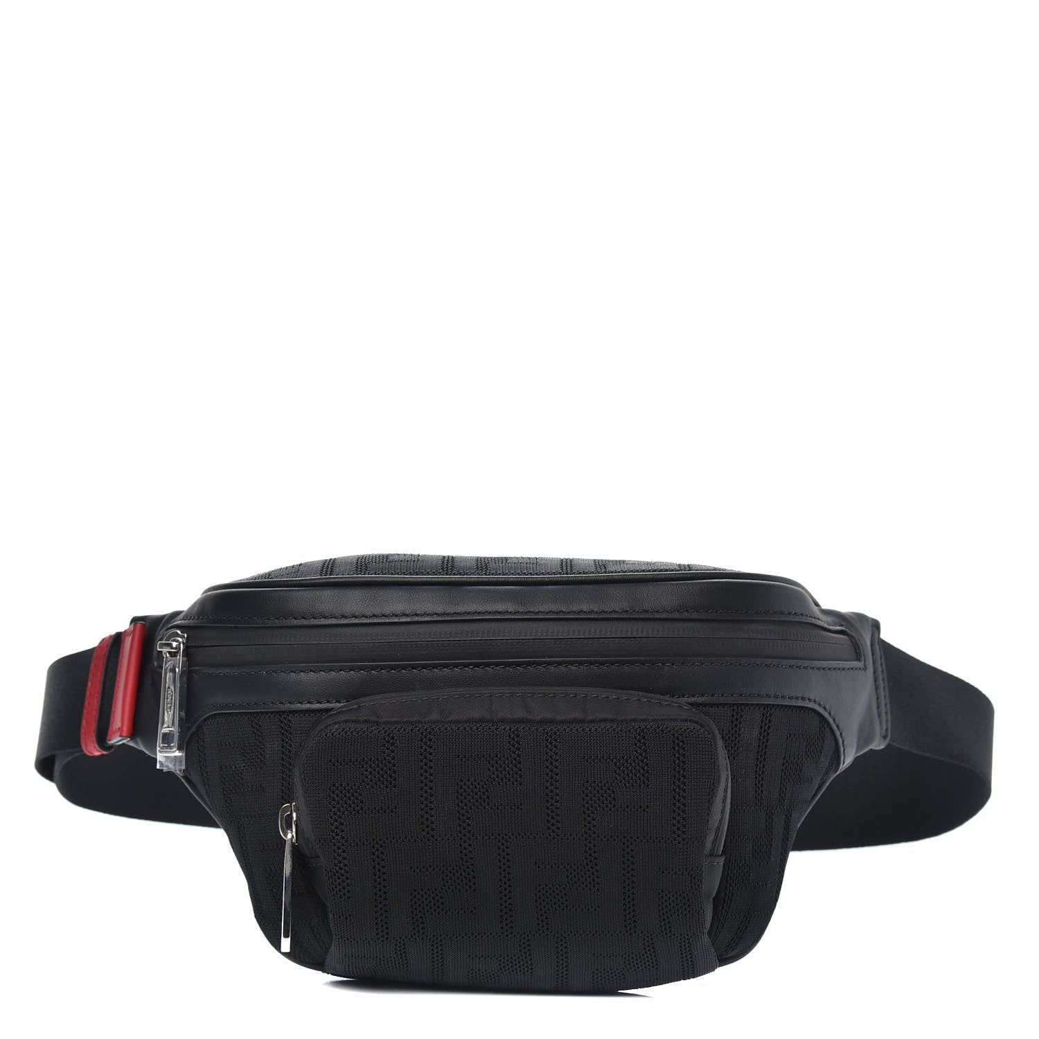 Fendi Neoprene Mesh Vitello Grace FF Pocket Belt Bag Black 1 of 9