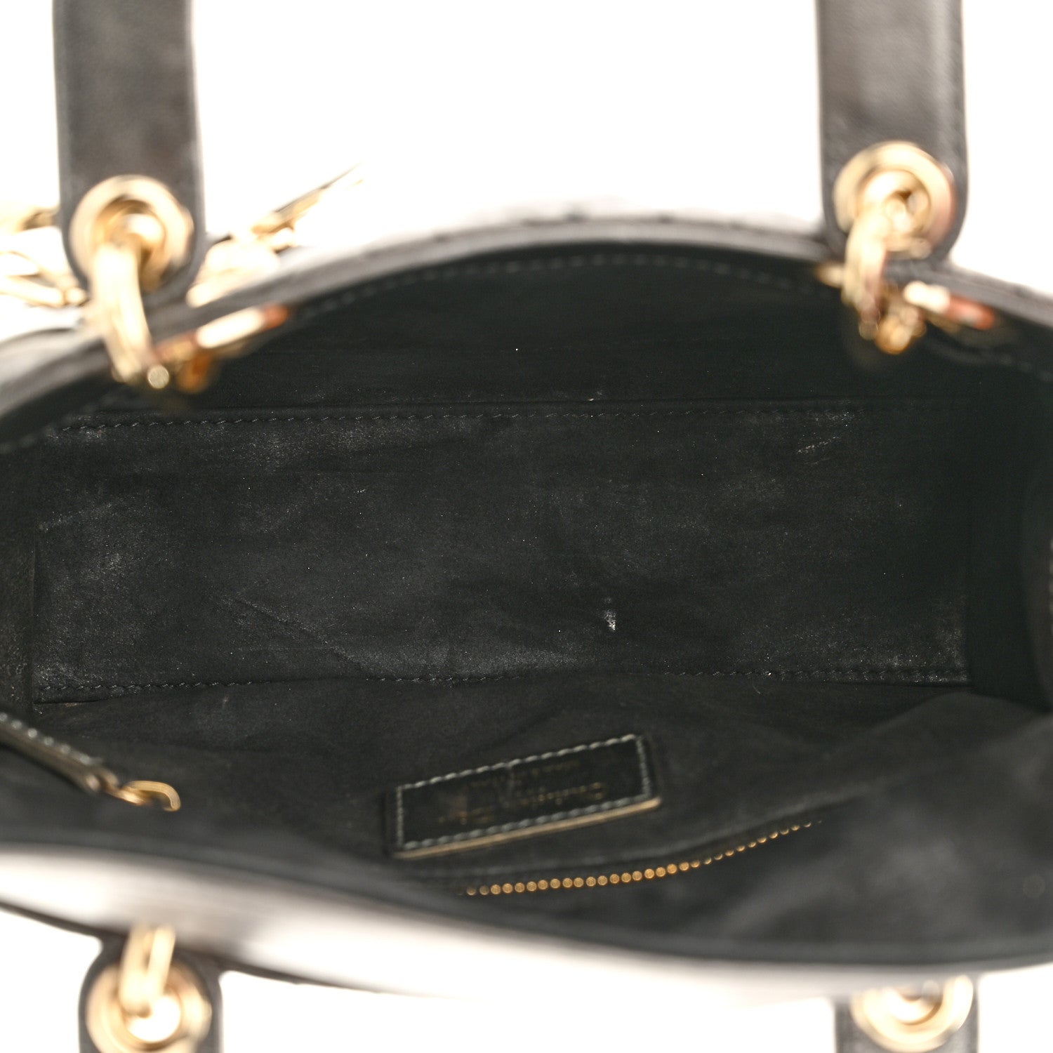 Christian Dior Metallic Grained Calfskin Cannage Small Lady Dior Gunmetal 5 of 11