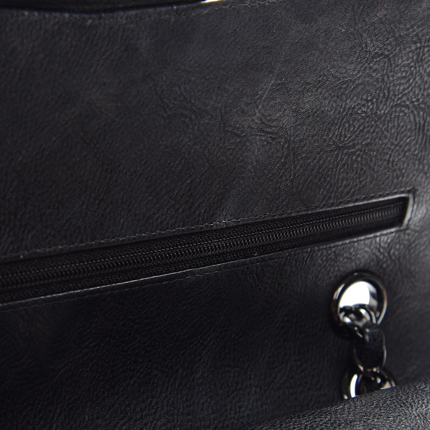 Crumpled Calfskin Quilted Medium Double Flap So Black