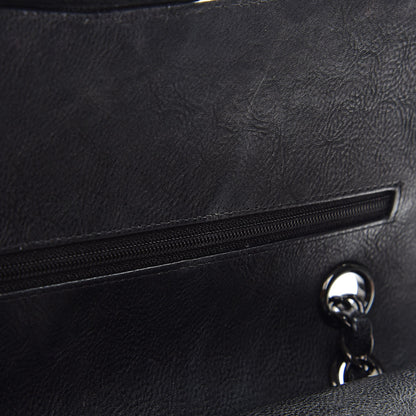 Chanel Crumpled Calfskin Quilted Medium Double Flap So Black 11 of 12