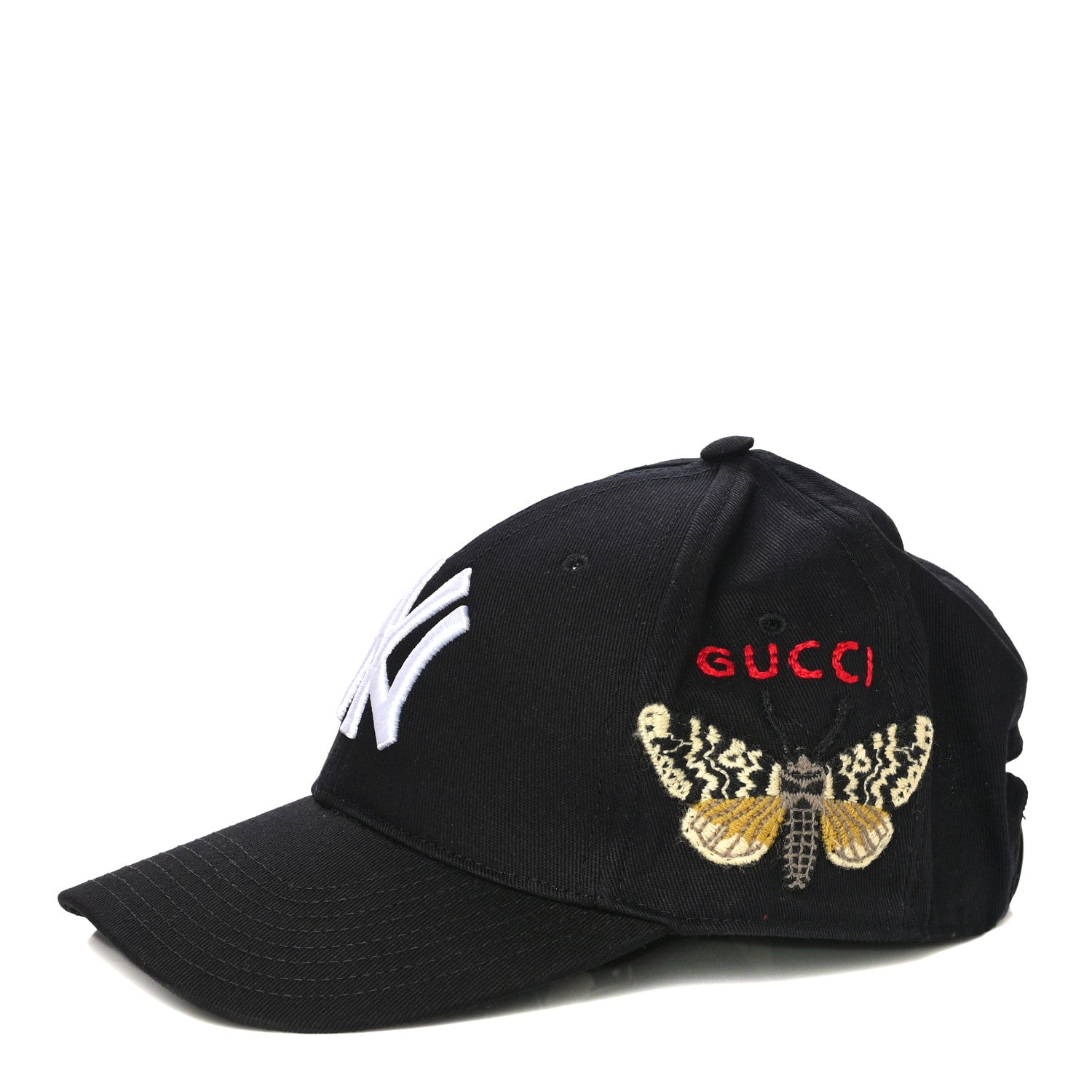 Gucci X MLB Cotton NY Yankees Baseball Hat 57-61 Black 1 of 9