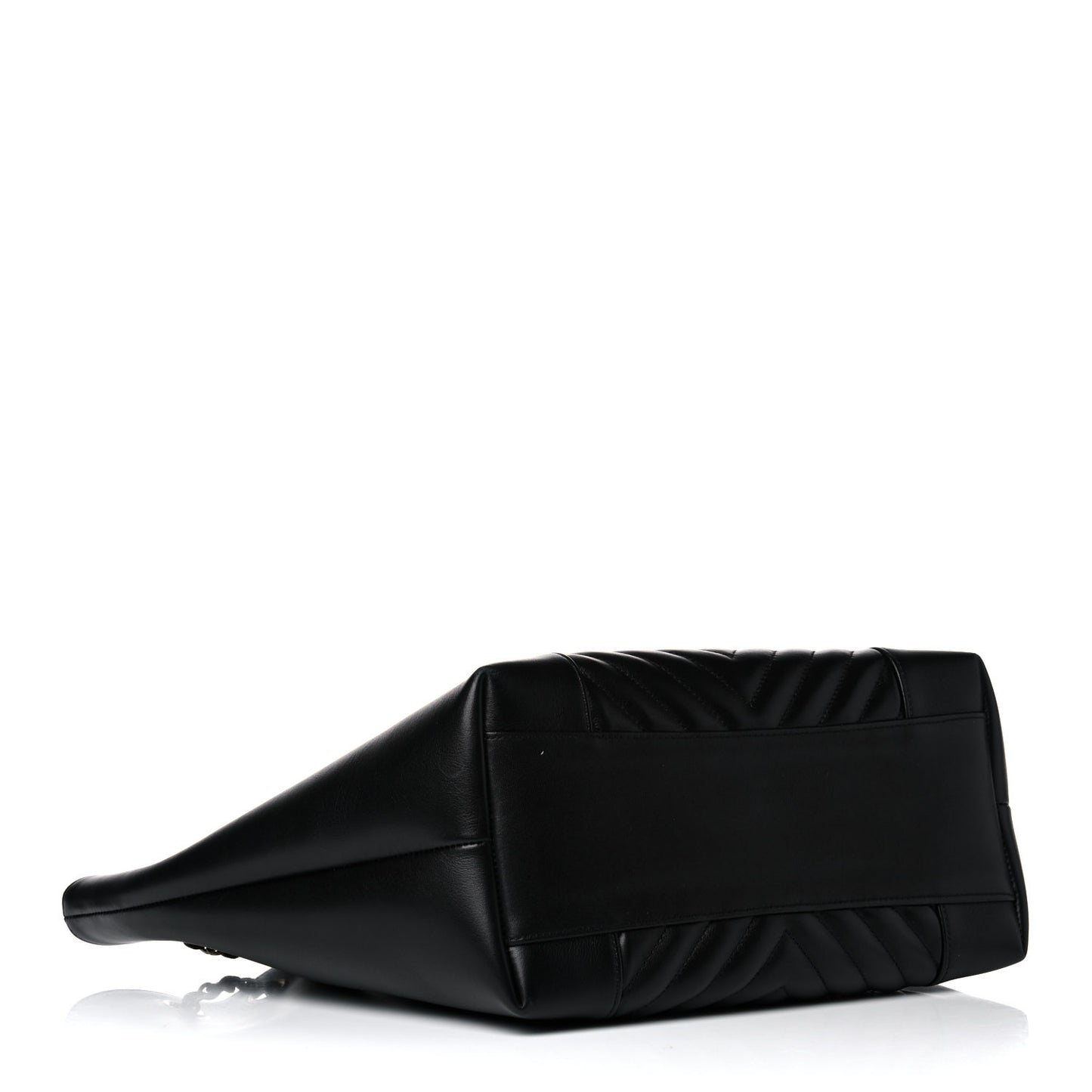 Calfskin Quilted Large Daily Shopping Bag Black