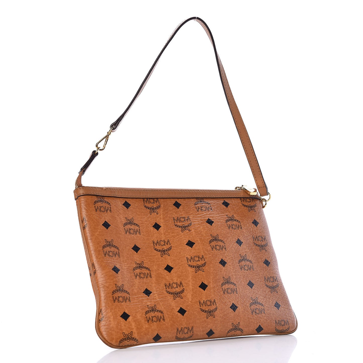 Visetos Medium Stark Wristlet Pouch Cognac