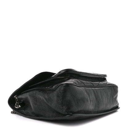 Saint Laurent Crinkled Calfskin Matelasse Monogram Medium Niki Chain Satchel Black 4 of 12