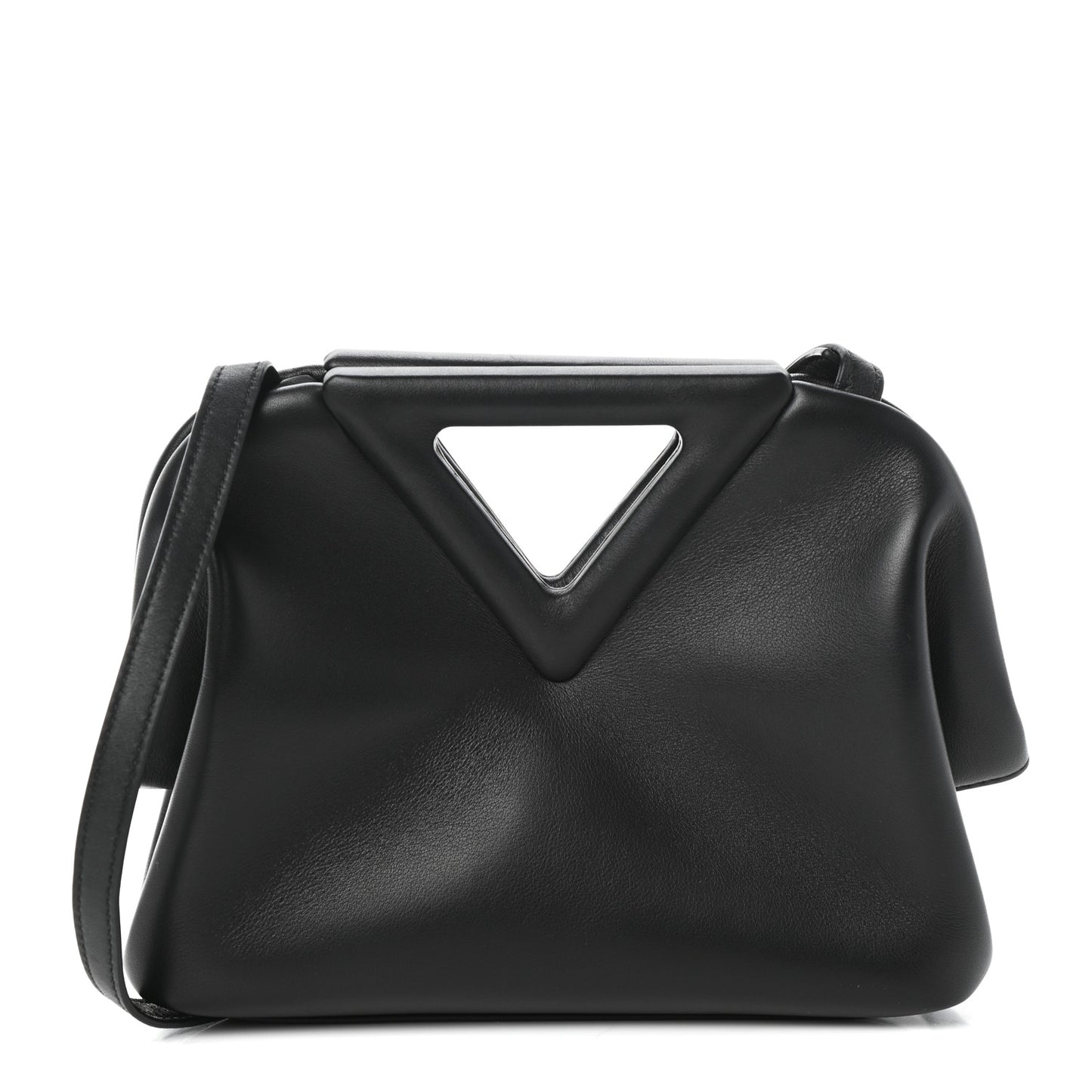 Calfskin Small The Point Triangle Bag Black