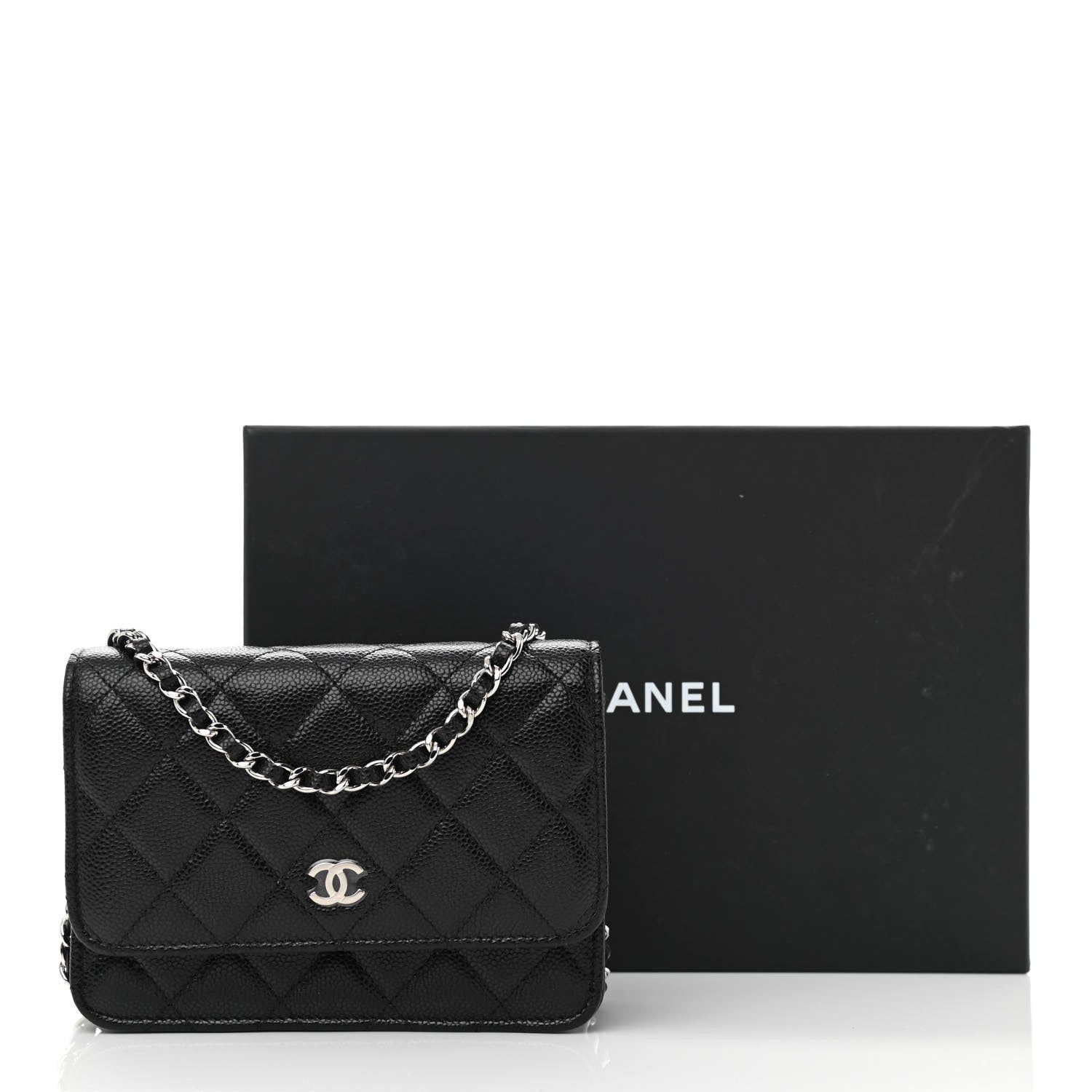 Chanel Caviar Quilted Mini Wallet On Chain WOC Black 10 of 10