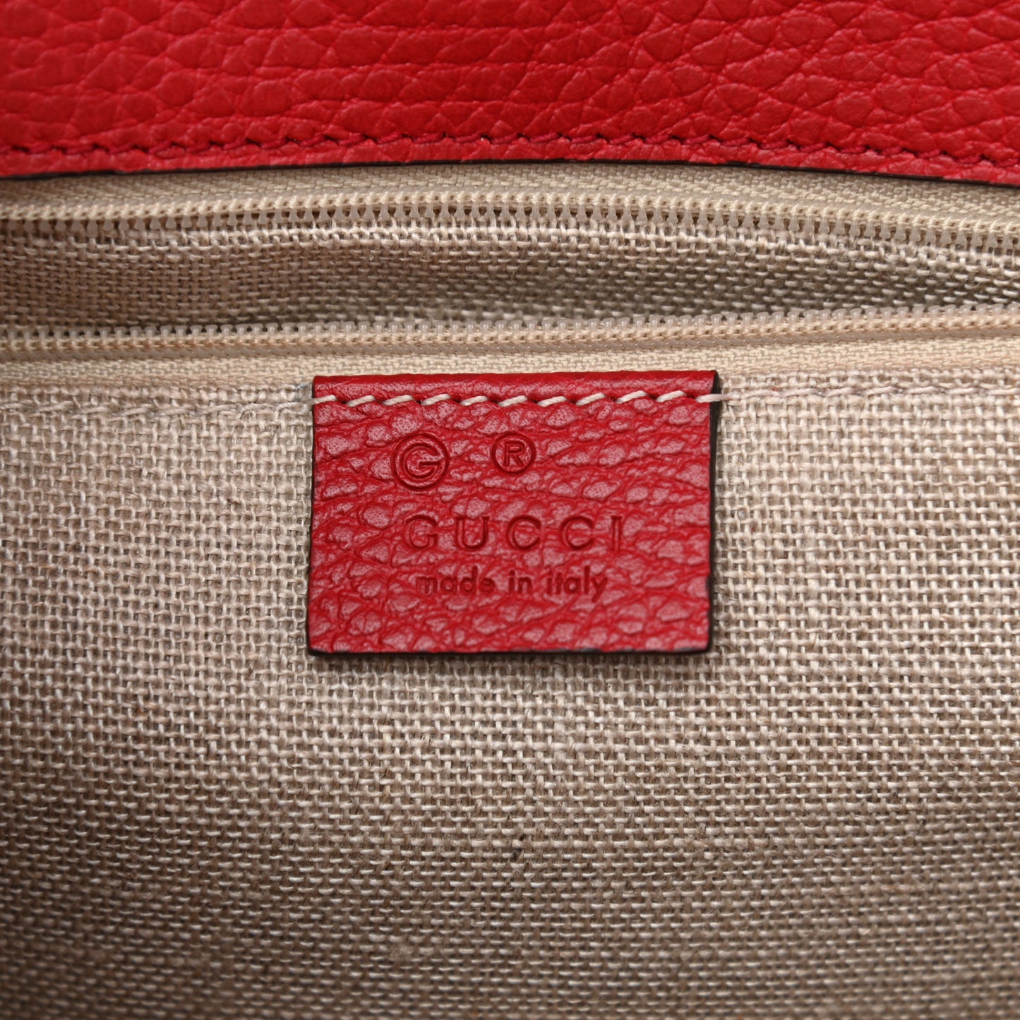 Dollar Calfskin Interlocking G Shoulder Bag Red