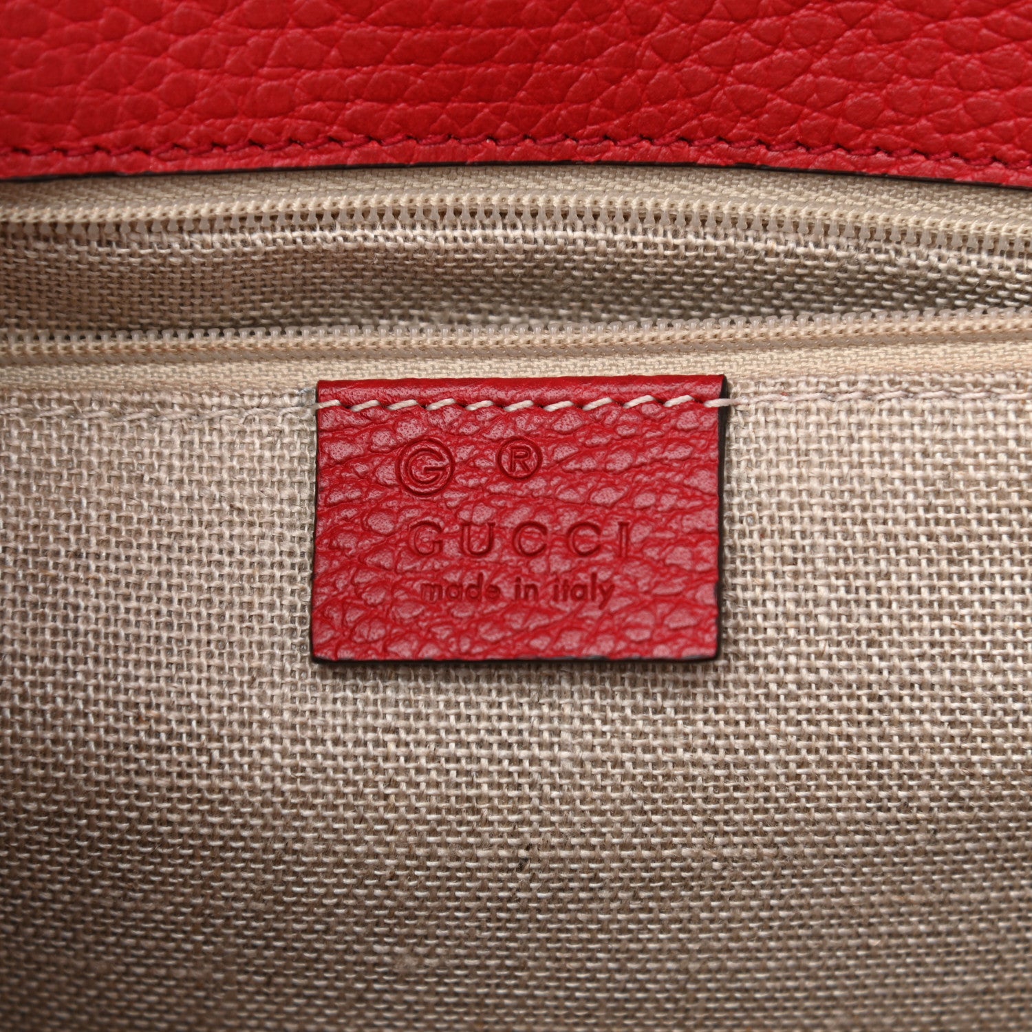 Gucci Dollar Calfskin Interlocking G Shoulder Bag Red 6 of 8