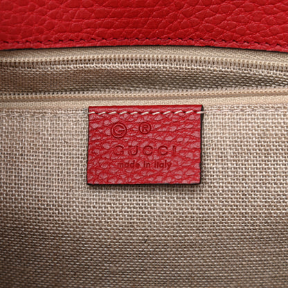 Gucci Dollar Calfskin Interlocking G Shoulder Bag Red 6 of 8