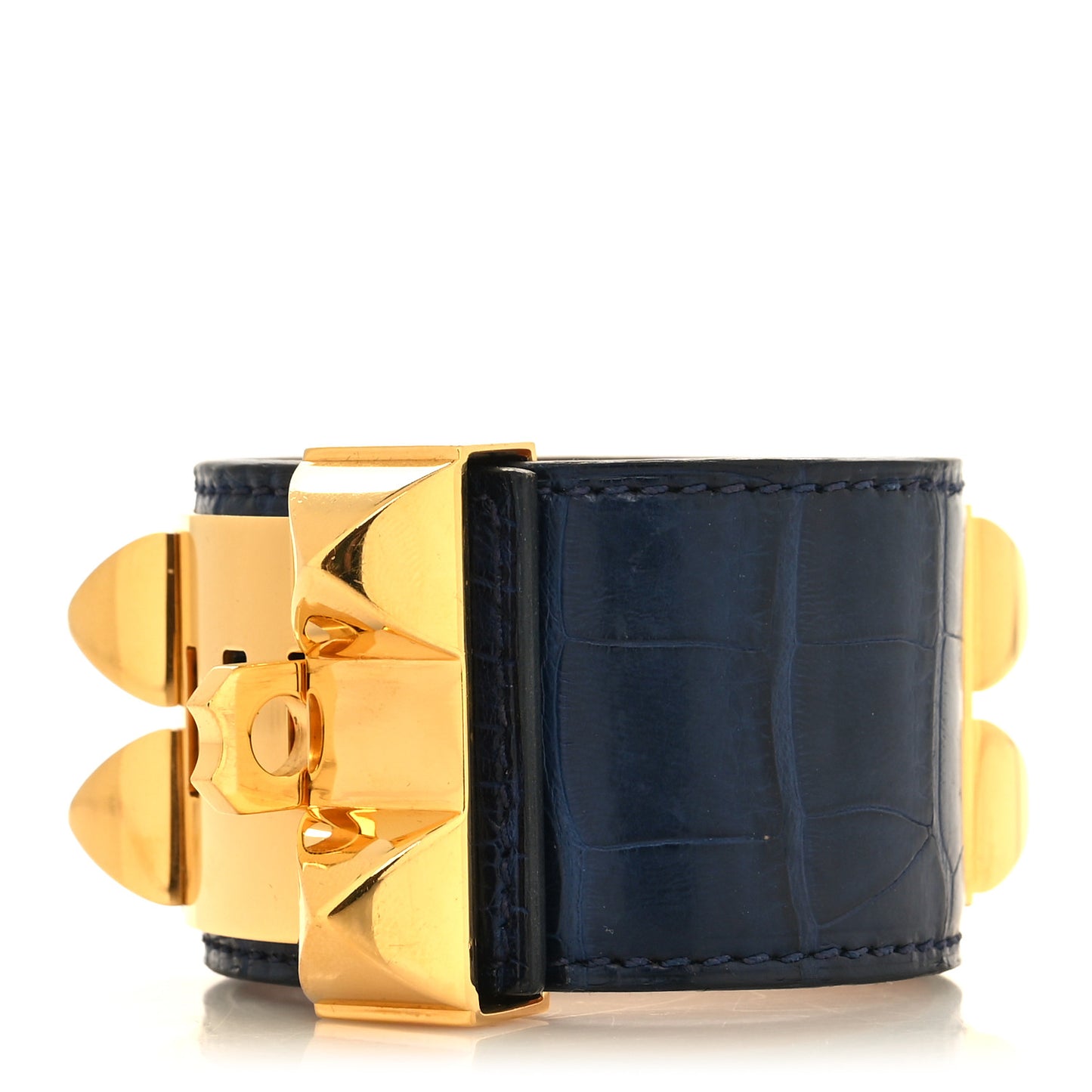 Shiny Alligator Collier De Chien CDC Bracelet L Bleu Encre