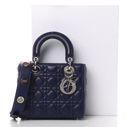 Christian Dior Lambskin Cannage Small Lucky Badges My Lady Dior Navy 13 of 13