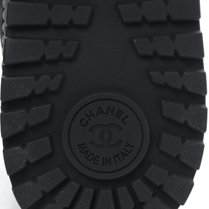 Chanel Fabric Suede Kidskin Grosgrain Lace Up Cap Toe Sneakers 38.5 Black White 6 of 8