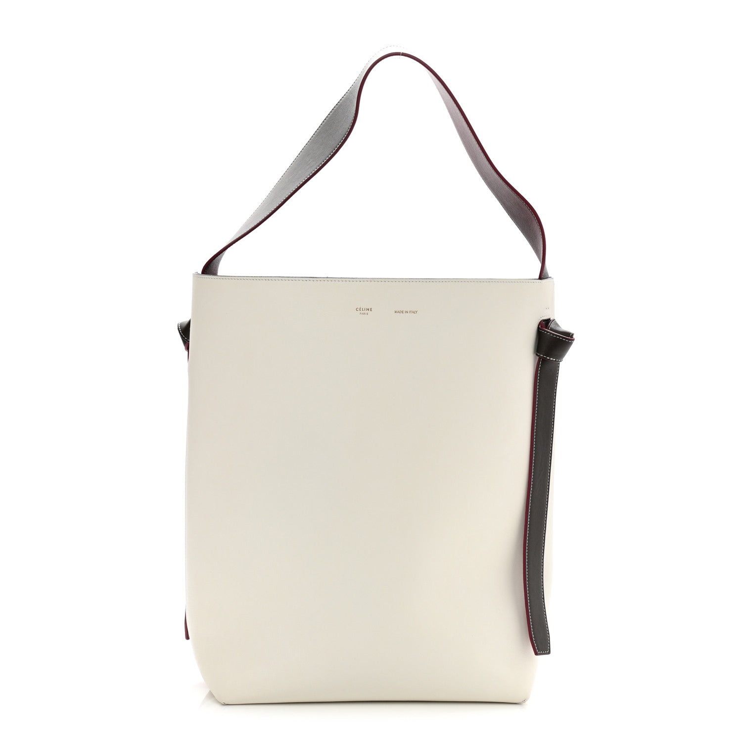 Celine Shiny Smooth Calfskin Small Twisted Cabas White Camel Tan 4 of 21