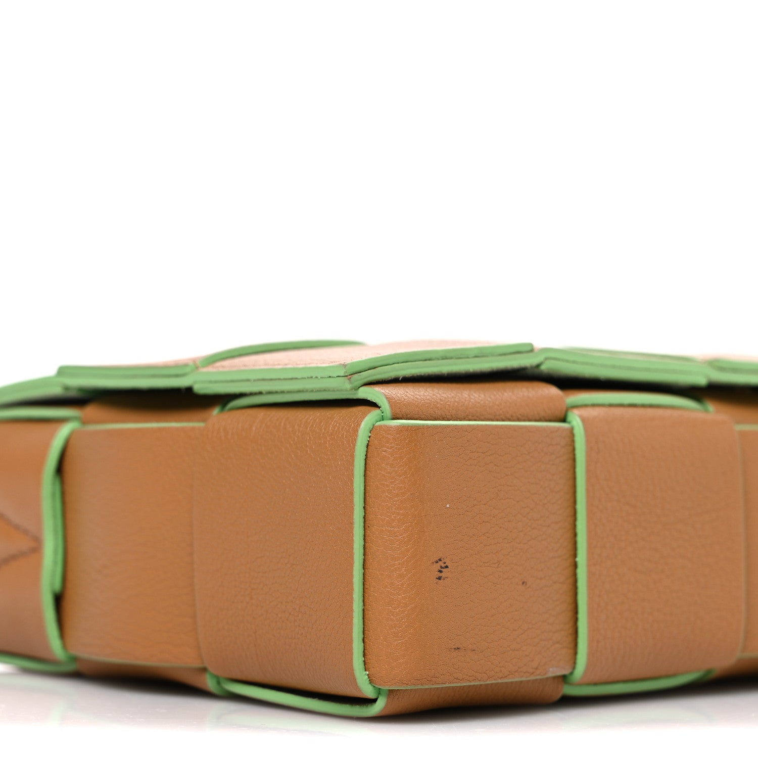Bottega Veneta Buffalo Maxi Intrecciato Cassette Bicolor Crossbody Bag Caramel Pistachio 10 of 11