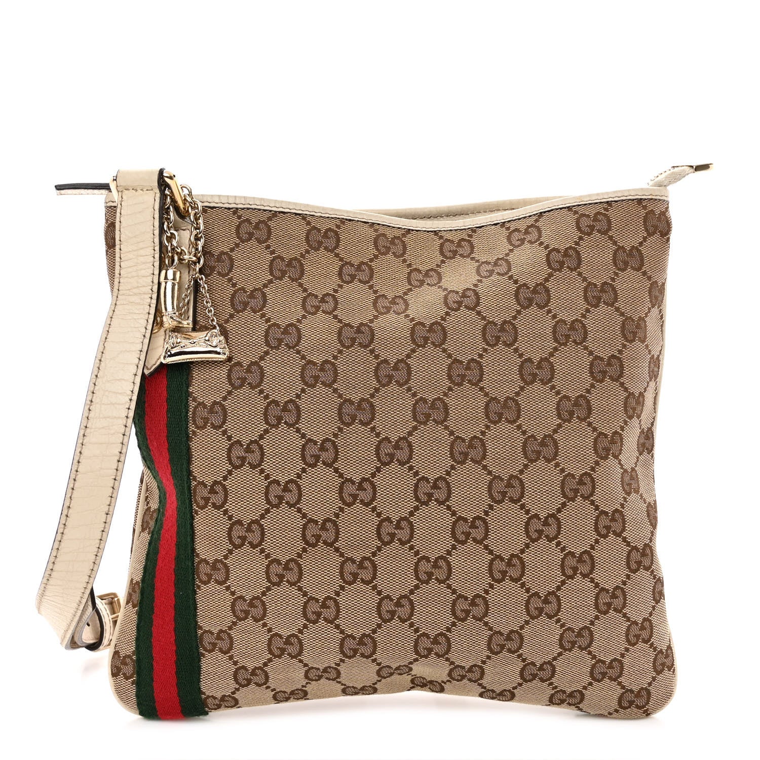 Gucci Monogram Web Jolicoeur Charms Messenger White 1 of 10