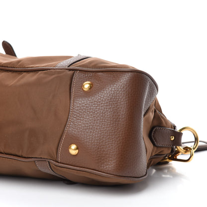 Prada Tessuto Nylon Vitello Daino Shopping Satchel Corinto 7 of 10