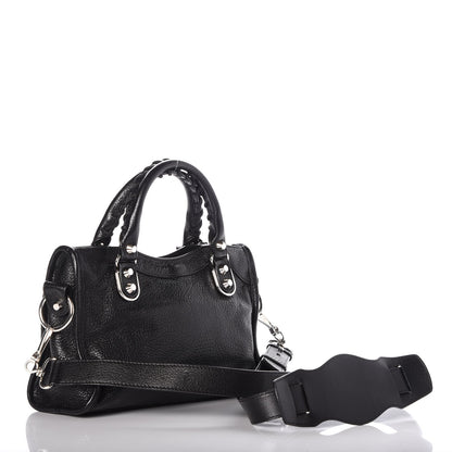 Balenciaga Chevre Silver Metallic Edge Hardware Mini City Black 3 of 7