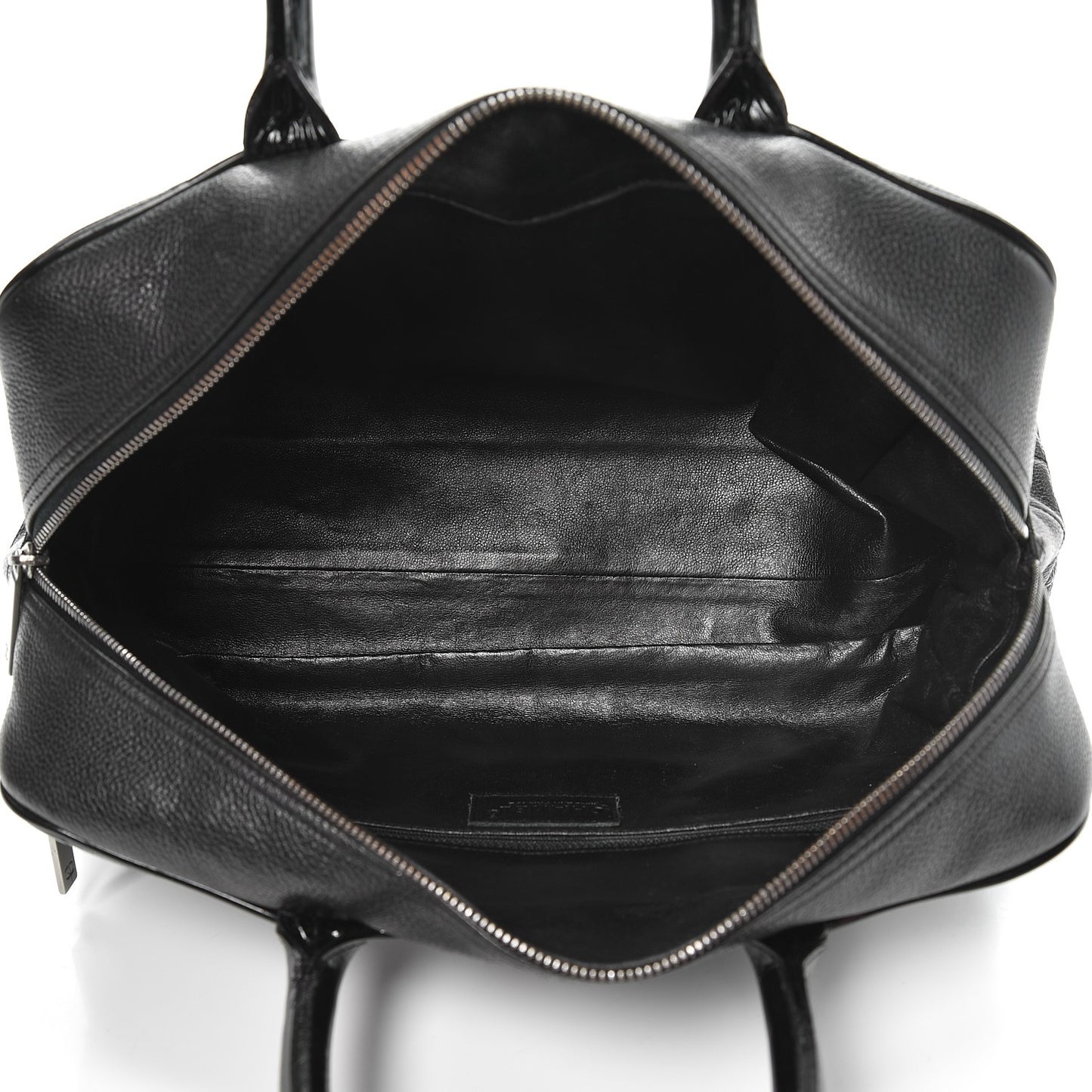 Caviar Patent Large Bowler Black