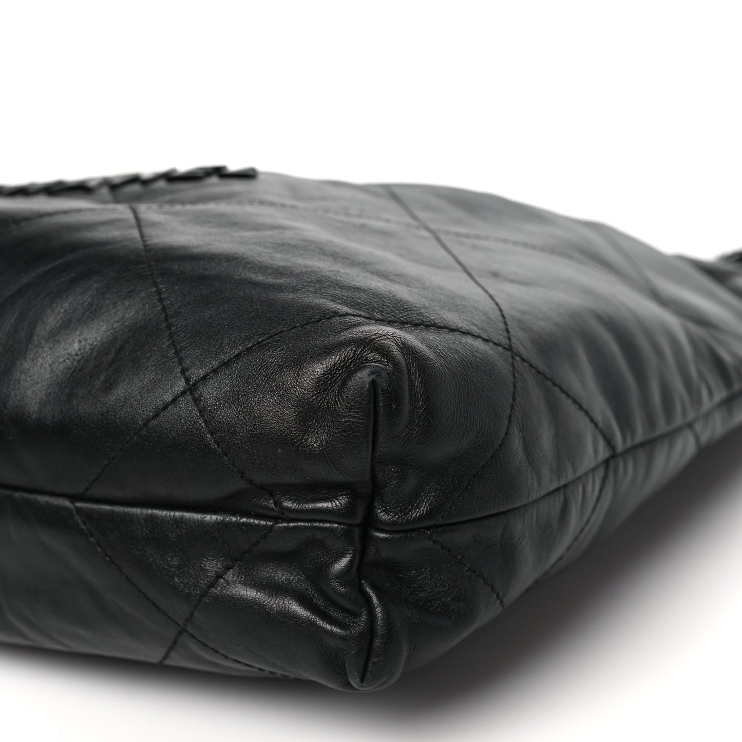 Shiny Calfskin Quilted Small Chanel 22 So Black