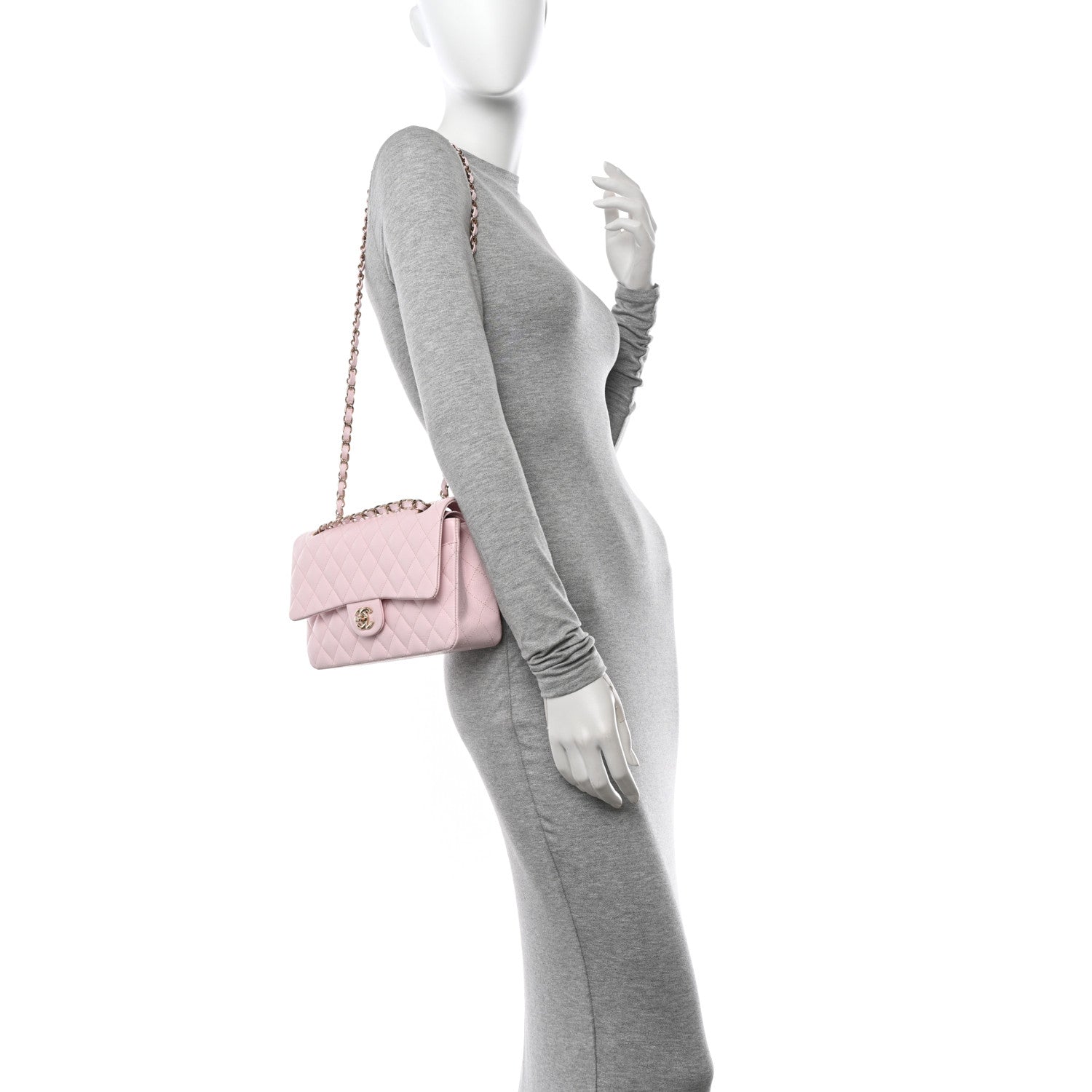 Chanel Caviar Quilted Medium Double Flap Light Pink 2 of 10