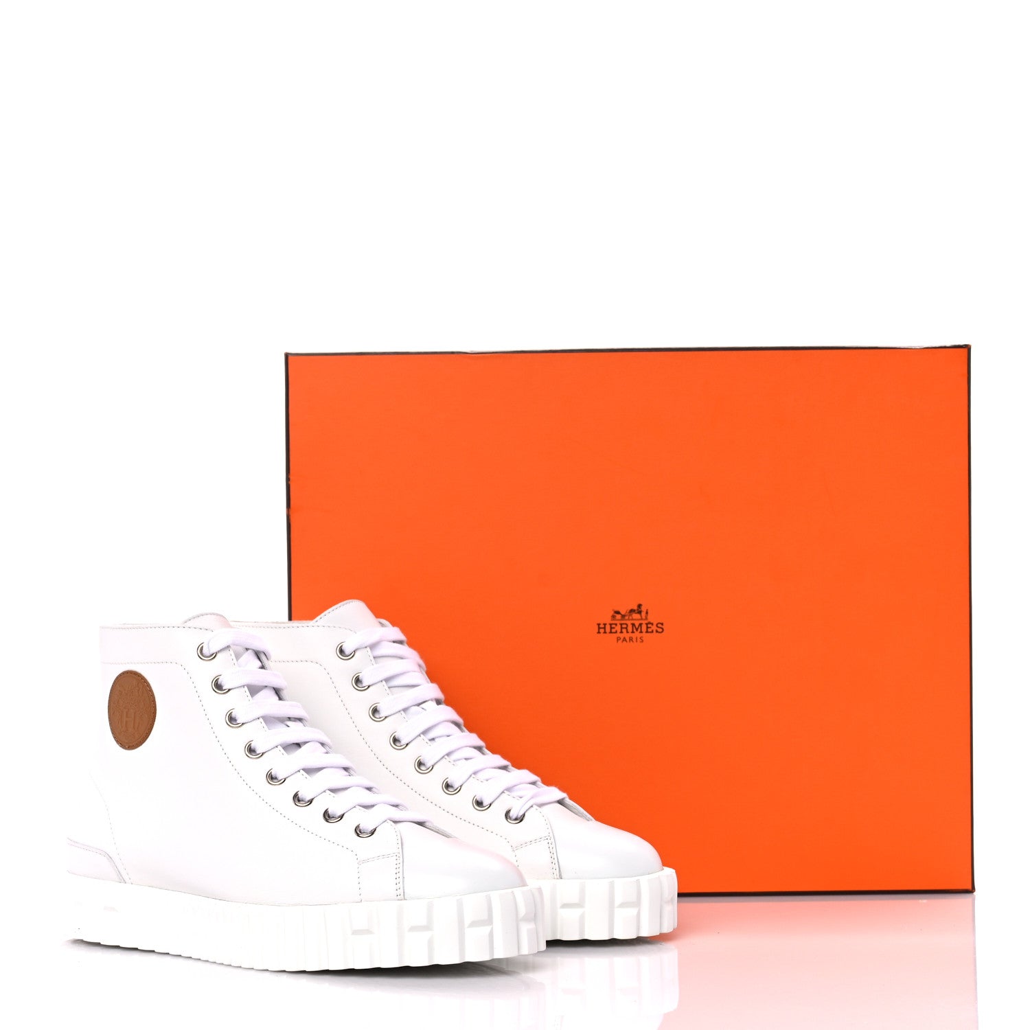 Hermes Calfskin Womens Climb Sneakers 37 White 9 of 9