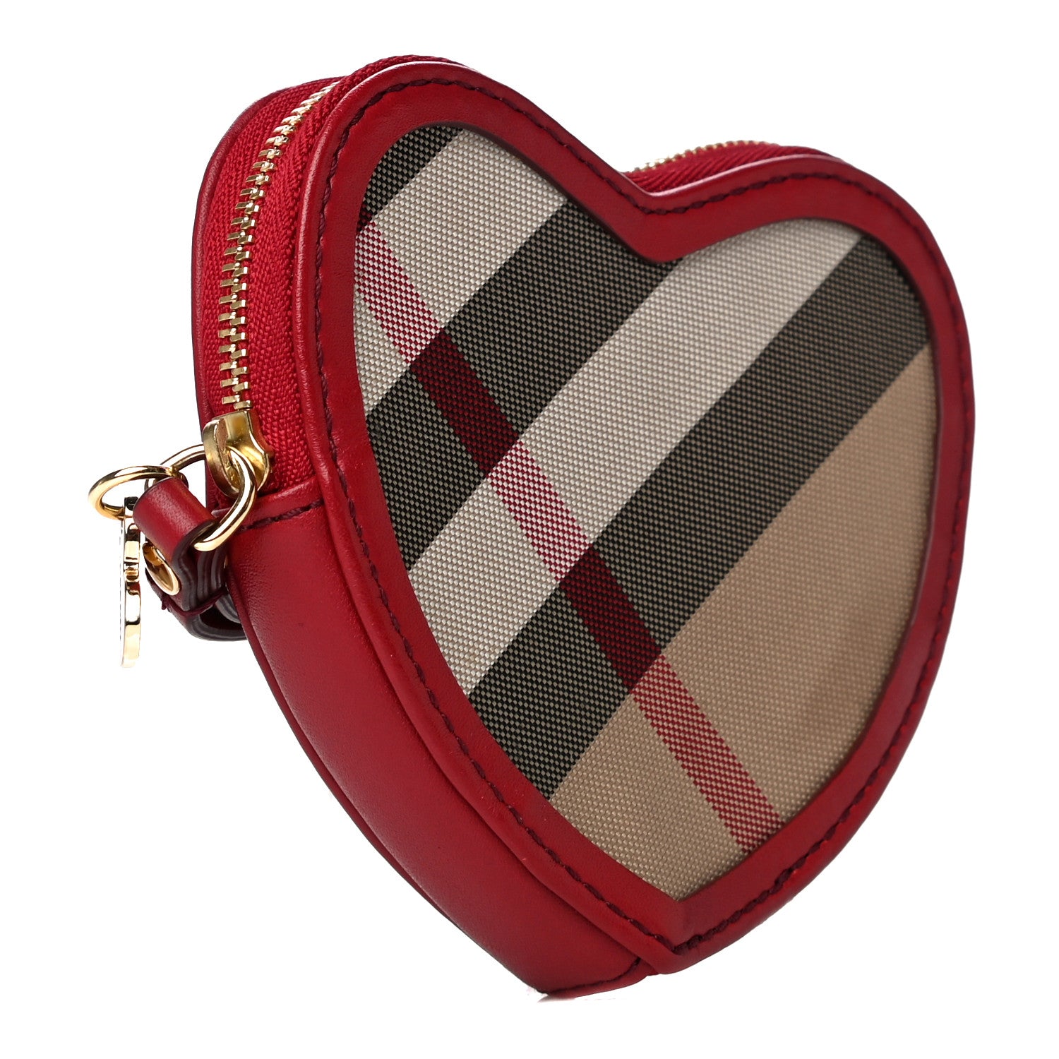 Burberry Nova Check Heart Coin Case Red 3 of 10