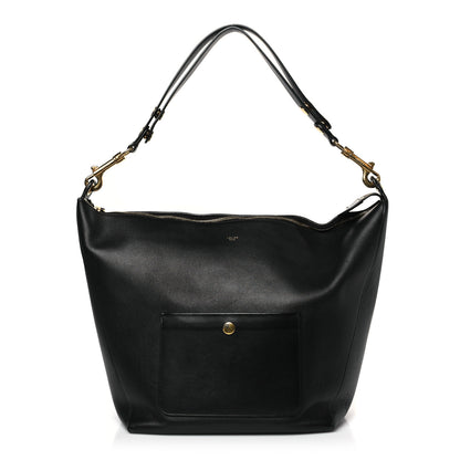 Celine Natural Calfskin Medium Zipped Hobo Black 1 of 8