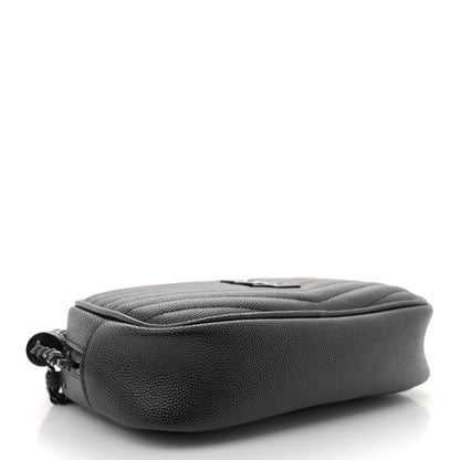 Saint Laurent Grain De Poudre Matelasse Monochrome Monogram Mini Lou Camera Bag Black 4 of 11