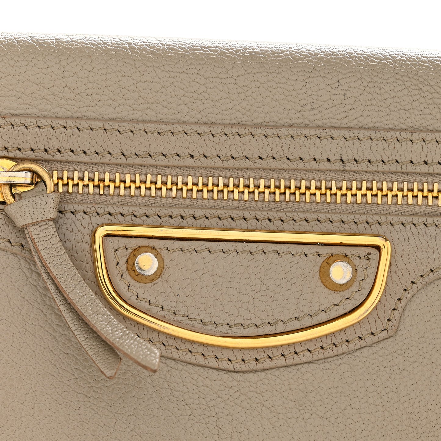 Chevre Gold Metallic Edge Hardware Money Wallet Rose de Sables