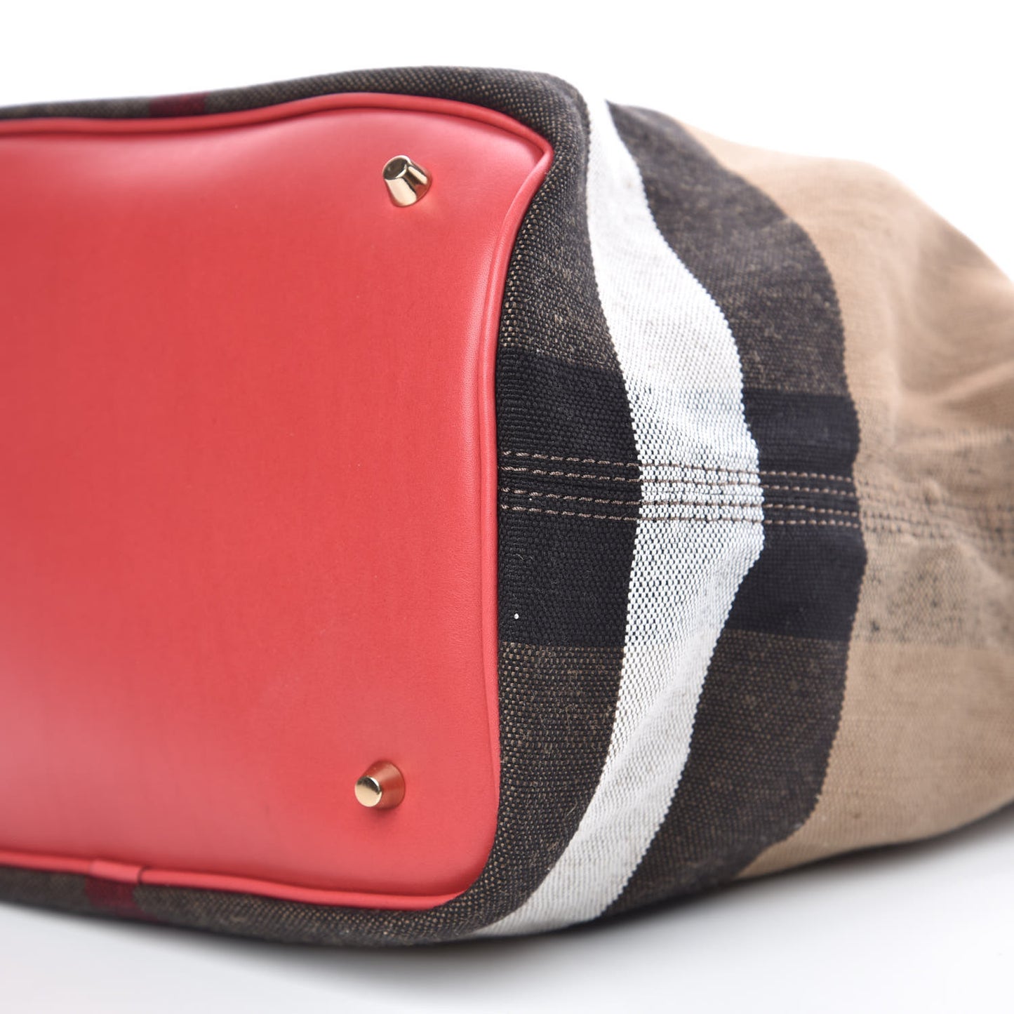 Grainy Calfskin Canvas Mega Check Medium Ashby Tassel Hobo Pink Azalea