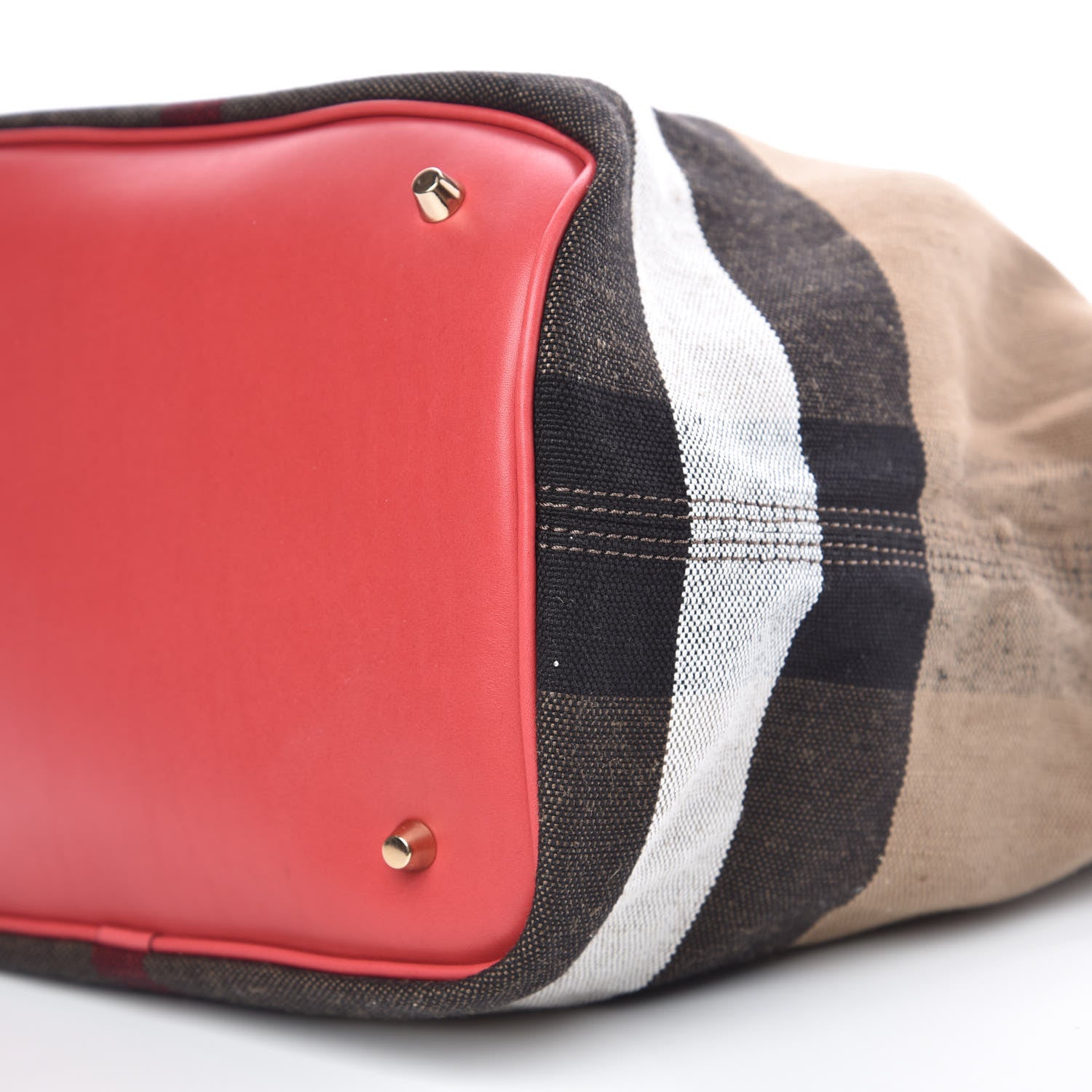 Burberry Grainy Calfskin Canvas Mega Check Medium Ashby Tassel Hobo Pink Azalea 10 of 11