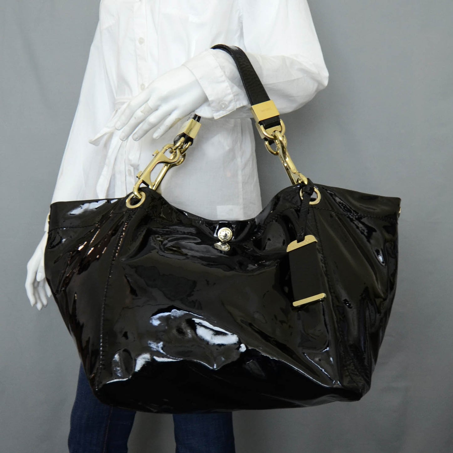 Patent Leather Lola Tote Black